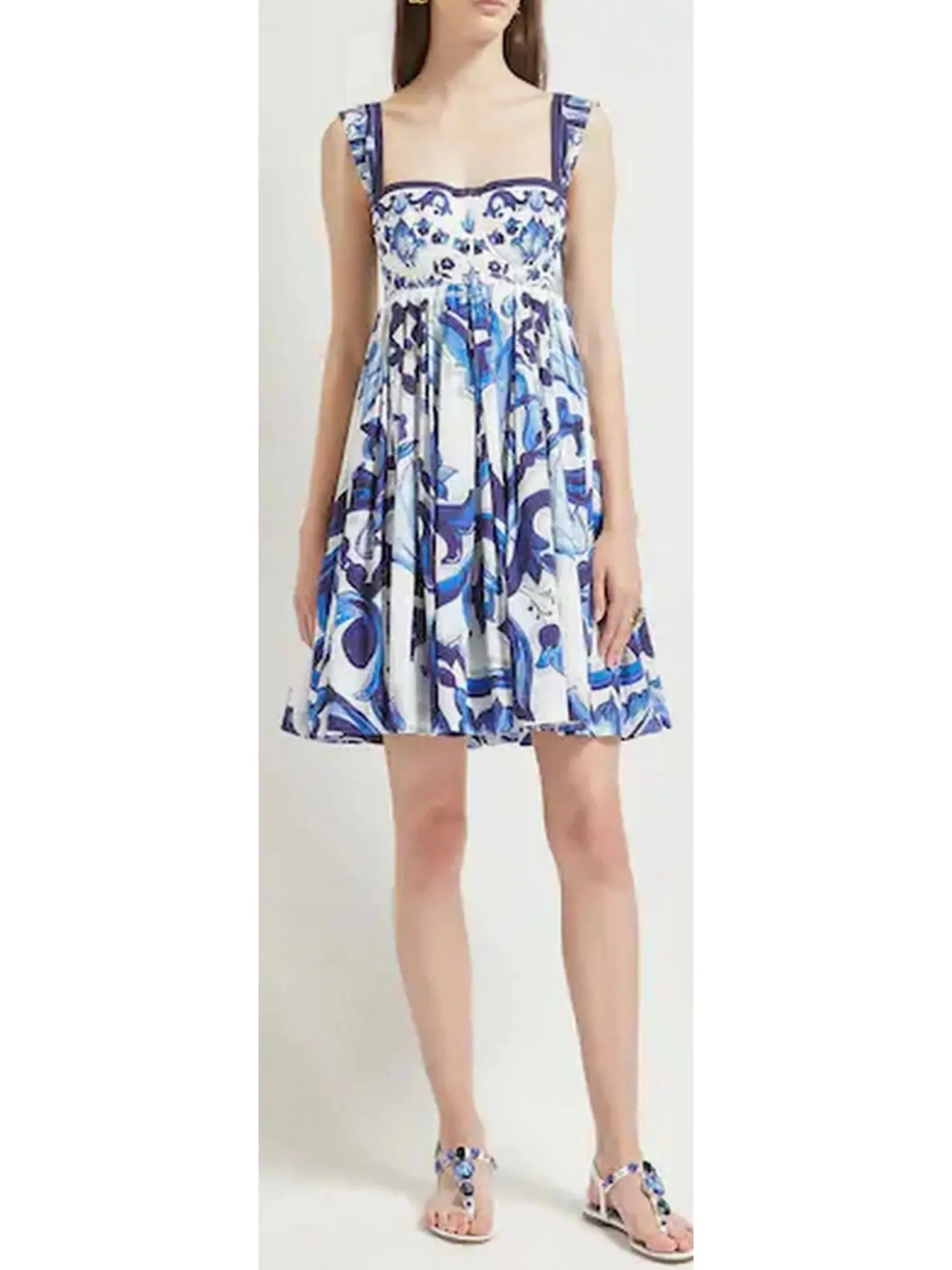 colorful and playful Mimi dresses for a pop of personalityMajolica-Print Mini Dress