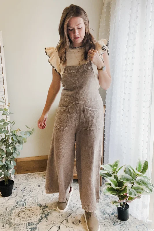 women's jumpsuits with lace detailsFlowy Mineral Wash Jumpsuit