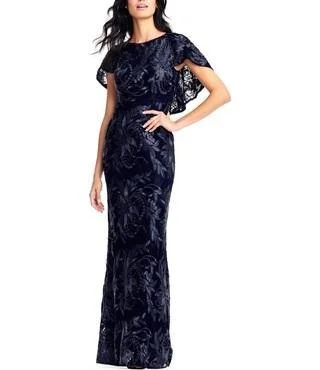 maxi dresses for mother of the groomAdrianna Papell AP1E203078 Embellished Long Formal Mesh Dress