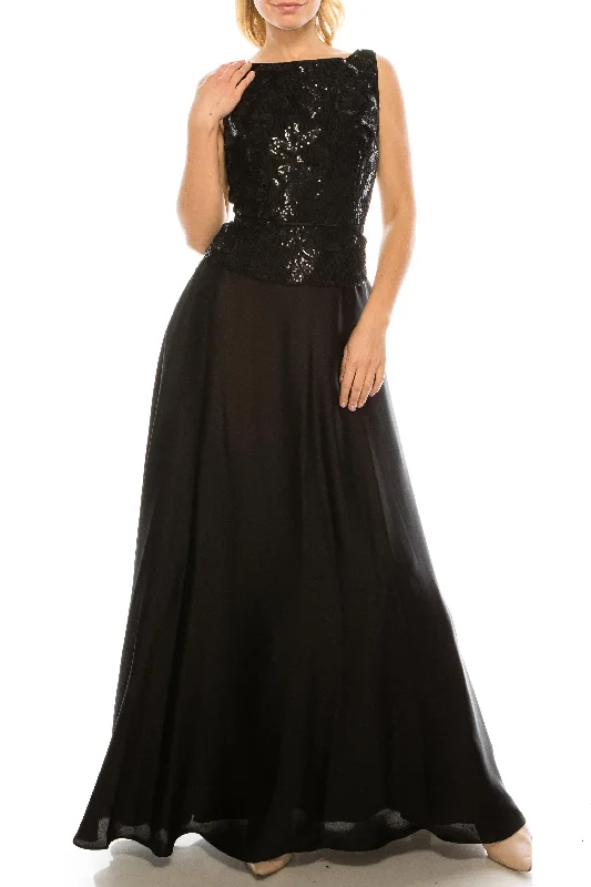 lace maxi dressesAidan Mattox Long Formal Sleeveless Peplum Dress