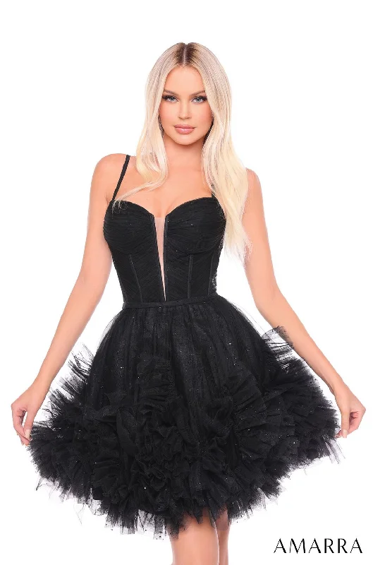 spring party dressesAmarra 88677 Short Homecoming Ruffle Cocktail Dress