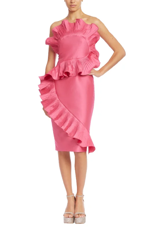 spaghetti-strap party dressesBadgley Mischka SC3940 Homecoming Pleated Cocktail Dress