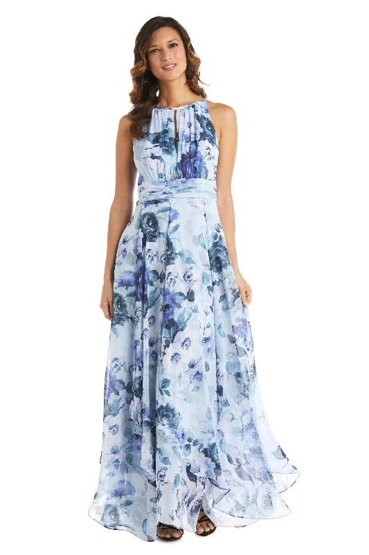 maxi dresses for autumnBlue 14 R&M Richards 7729 Long Halter Formal Floral Dress Sale