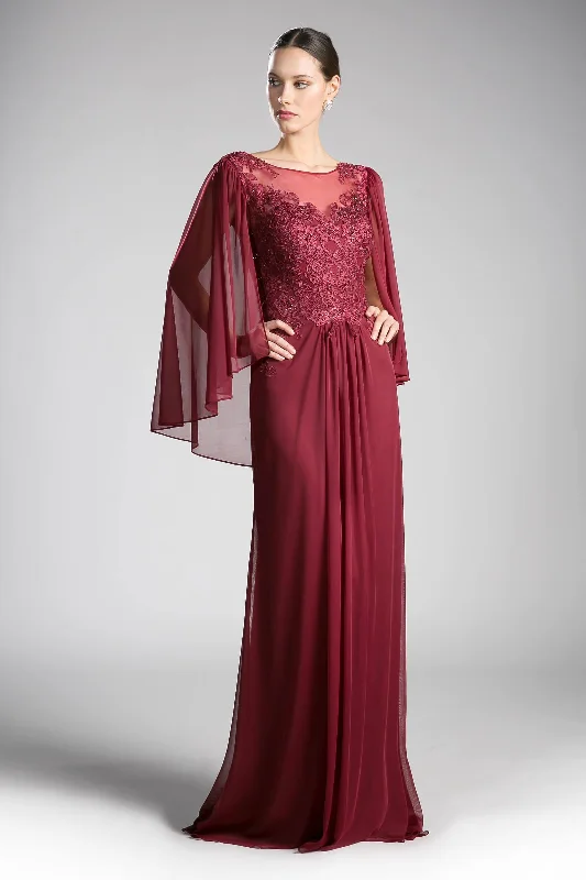 wedding dress with lace overlayBurgundy 10 Cinderella Divine OC0001 Long Mother of the Bride Dress Sale