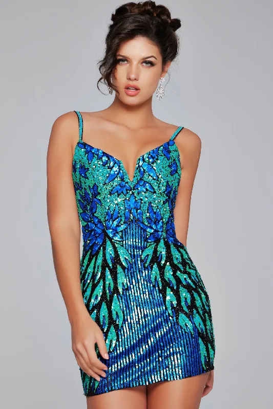 bodycon party dressesJovani 39907 Short Cocktail Fitted Sequin Homecoming Dress