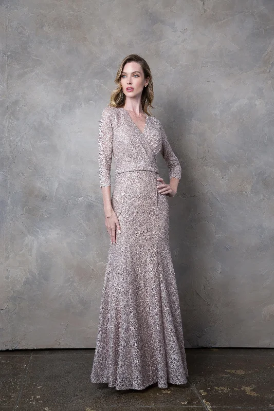 sequined wedding dressesLong 3/4 Sleeve Mother of the Bride Lace Dress Sale