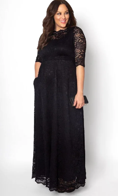 maxi dresses with removable beltsKiyonna Long Plus Size Lace Dress Sale