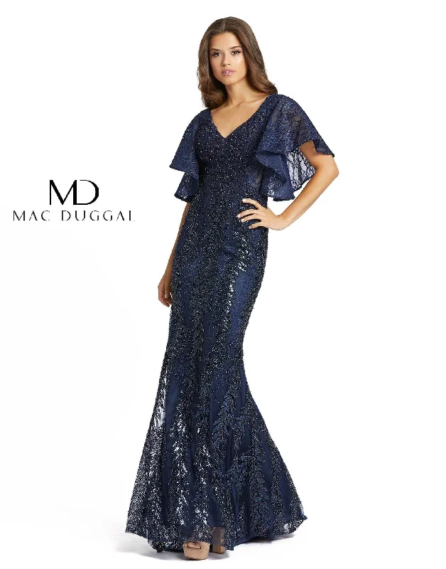 maxi dresses for winter (with tights)Mac Duggal Long Formal Short Sleeve Lace Dress