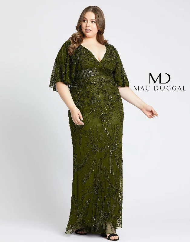 maxi dresses for plus sizeMac Duggal 5335 Long Plus Size Cape Sleeve Dress Sale