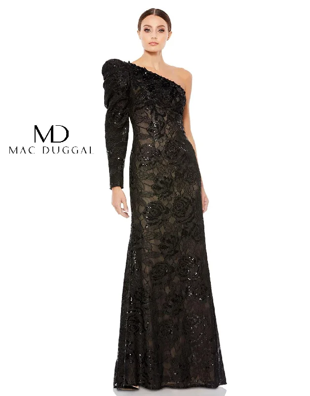 maxi dresses for beachMac Duggal 12444 Long Formal Floral Lace Dress