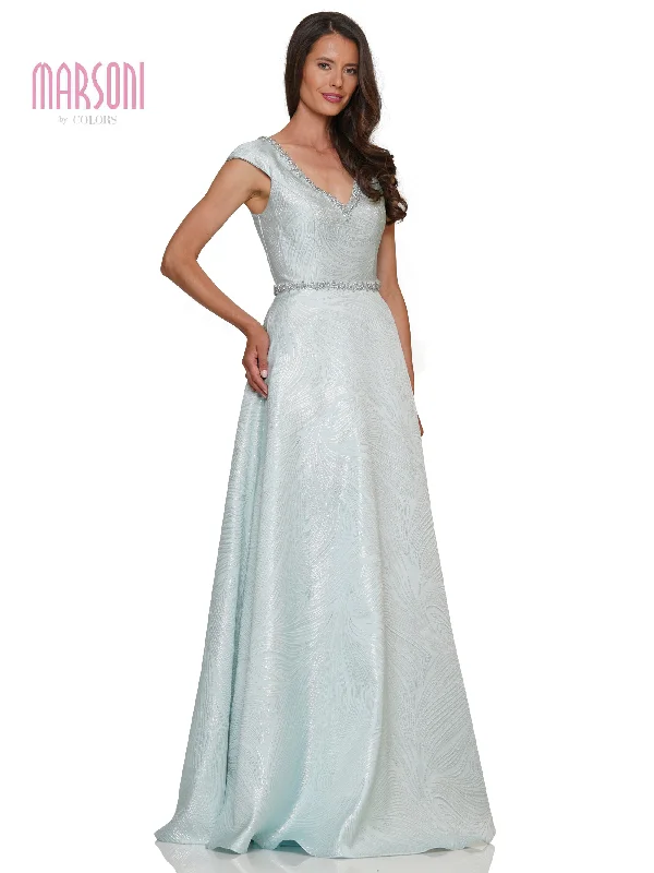 wedding dress with built-in petticoatMarsoni MV1264 Mother of the Bride Cap Sleeve Jacquard Dress