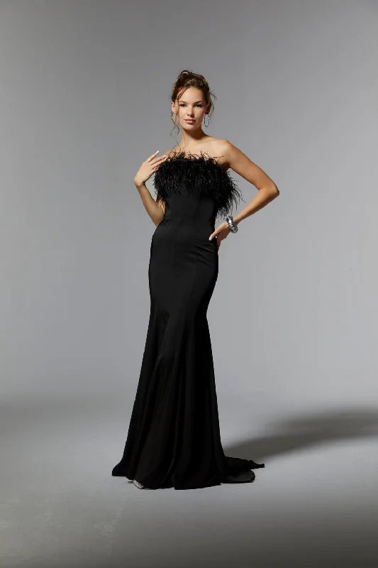 maxi dresses for winter (with tights)MGNY Madeline Gardner New York 72923 Long Formal Feathered Dress