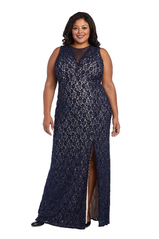 maxi dresses with empire waistsNightway Long Plus Size Glitter Lace Dress 21547W