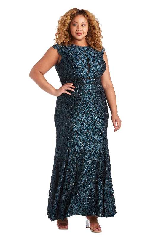 maxi dresses with low necklinesNightway Plus Size Glitter Long Dress Sale