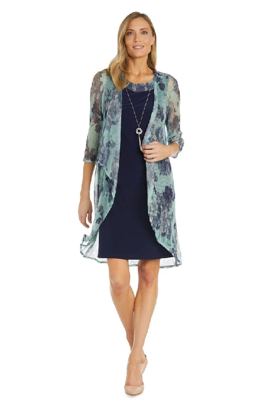 glamorous wedding dressesR&M Richards 1087 Mother of the Bride Short Printed Jacket Dress