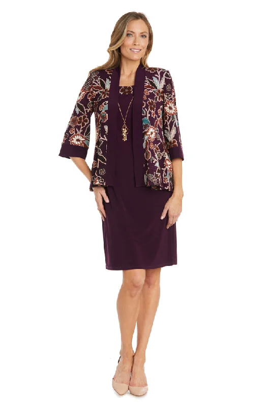 bohemian wedding dressesR&M Richards 1389 Mother of the Bride Short Printed Jacket Dress