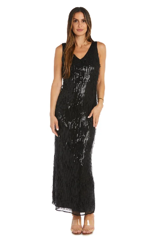 maxi dresses for all seasons and occasionsR&M Richards 1661 Long Formal Sequin Fringe Dress