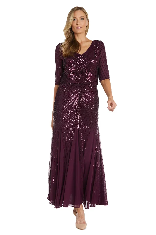 maxi dresses for active wear (with stretch fabric)R&M Richards 9788 Formal Sequined Beaded Long Dress