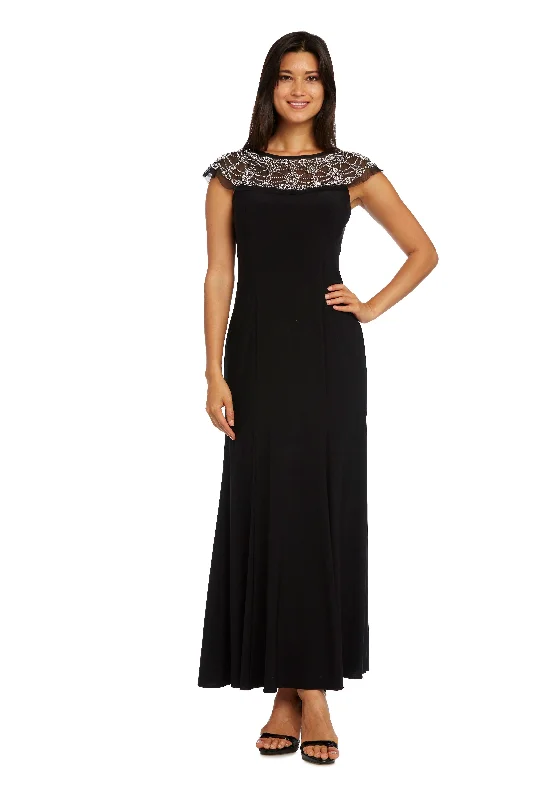 maxi dresses for black-tie eventsR&M Richards 8777P Long Formal Petite Beaded Dress