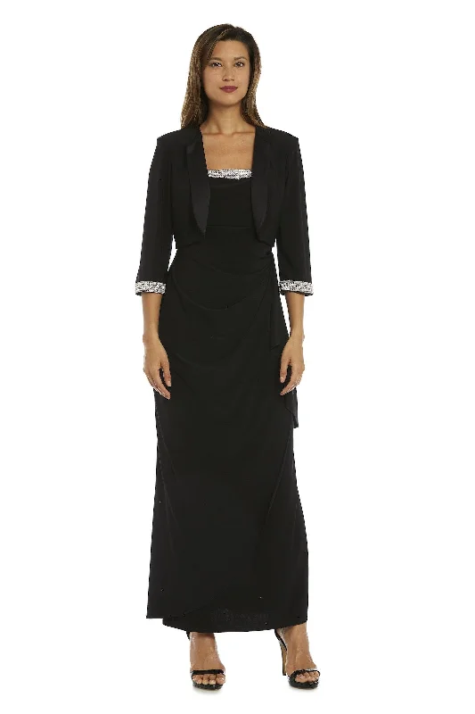 maxi dresses with embroidered patternsR&M Richards 3808P Long Formal Petite Jacket Dress