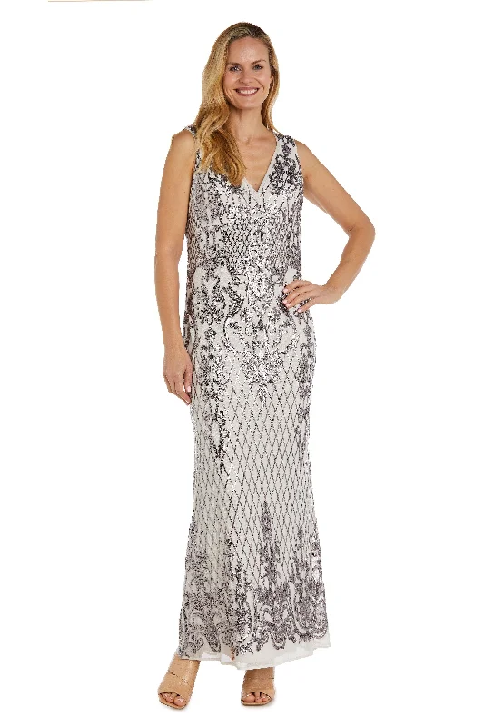 maxi dresses with high slitsR&M Richards 3895P Long Formal Petite Sequins Dress