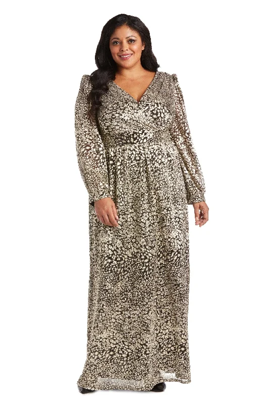 silk maxi dressesR&M Richards 2462W Long Plus Size Metallic Dress Sale