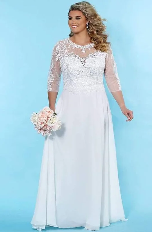 maxi dresses with cinched waistsSydneys Closet Long Bridal Plus Size Dress