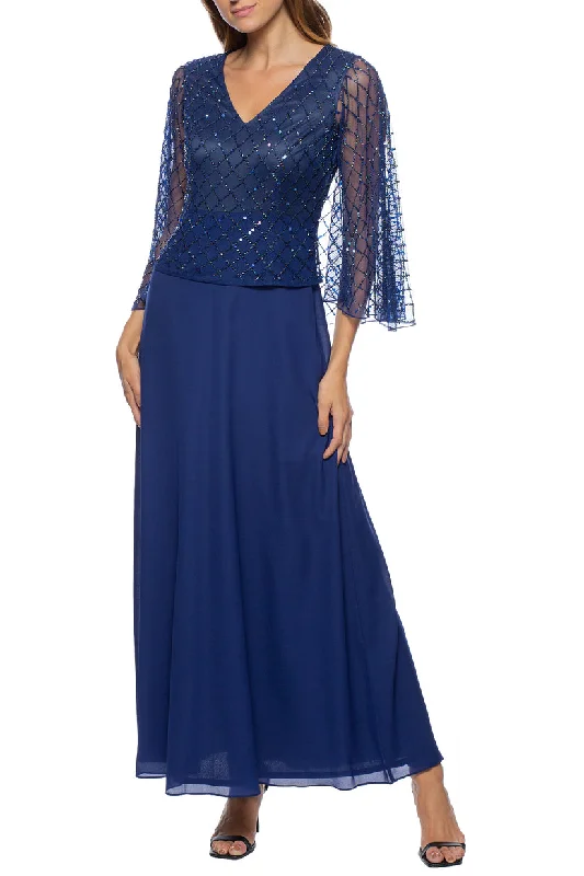 destination wedding dressesMarina 267902 Long Beaded Mother of the Bride Formal Capelet Dress