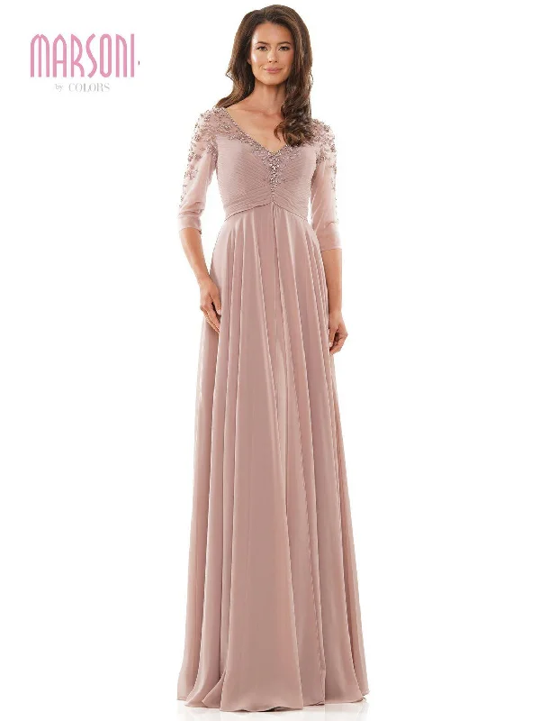 illusion sleeve wedding dressesMarsoni 1171 Long 3/4 Sleeve Mother of the Bride Dress