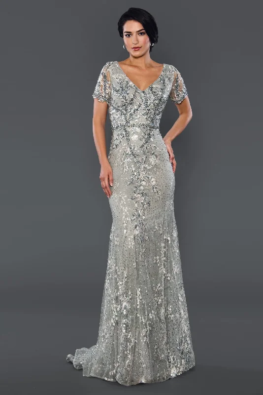 embroidered wedding dressesStella Couture 22062 Long Formal Beaded Mother of the Bride Dress