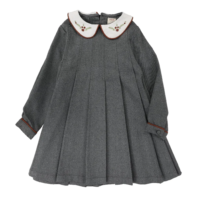 Flexible Long Sleeves Tunic DressAnalogie Collar Pleated Long Sleeve Dress - Dark Gray