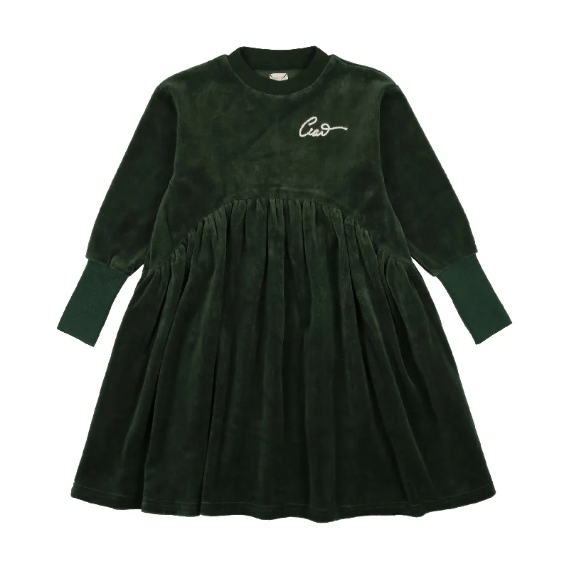 Flirty Long Sleeves Shift DressAnalogie Velour Long Sleeve Dress - Green