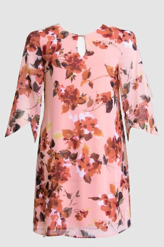 Fun Long Sleeves DressConnected Apparel Short Long Sleeves Floral Dress