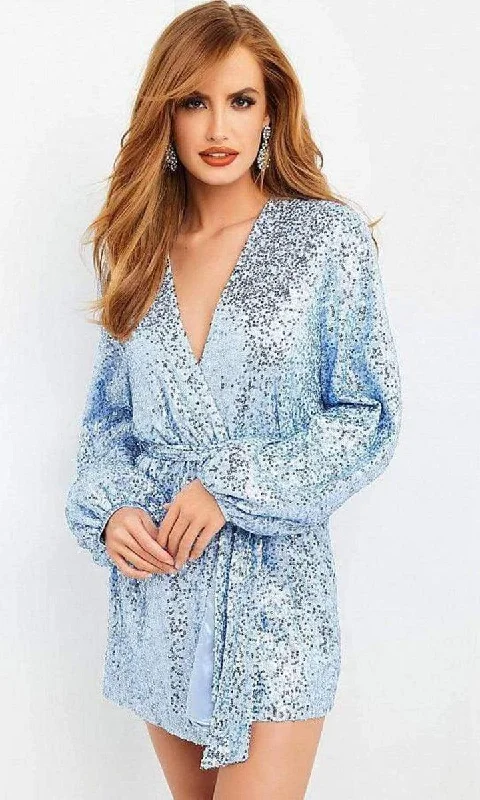 Formal Elegant Long Sleeves DressJovani M03637 Long Sleeve Robe Dress