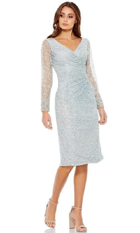 Fitted Long Sleeves DressMac Duggal 12408 Long Sleeve Cocktail Lace Dress Sale