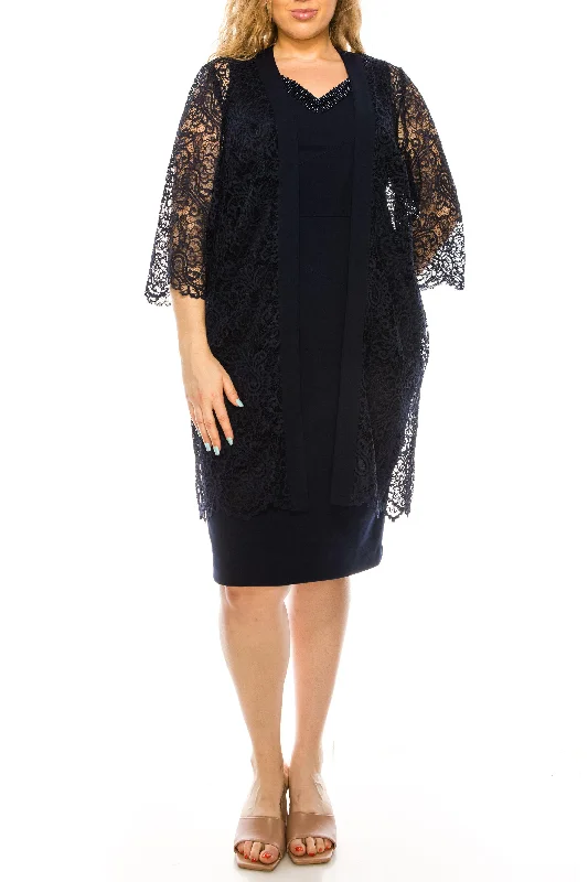 Feminine Long Sleeves DressMaya Brooke Short Long Sleeve Jacket Lace Dress 29258