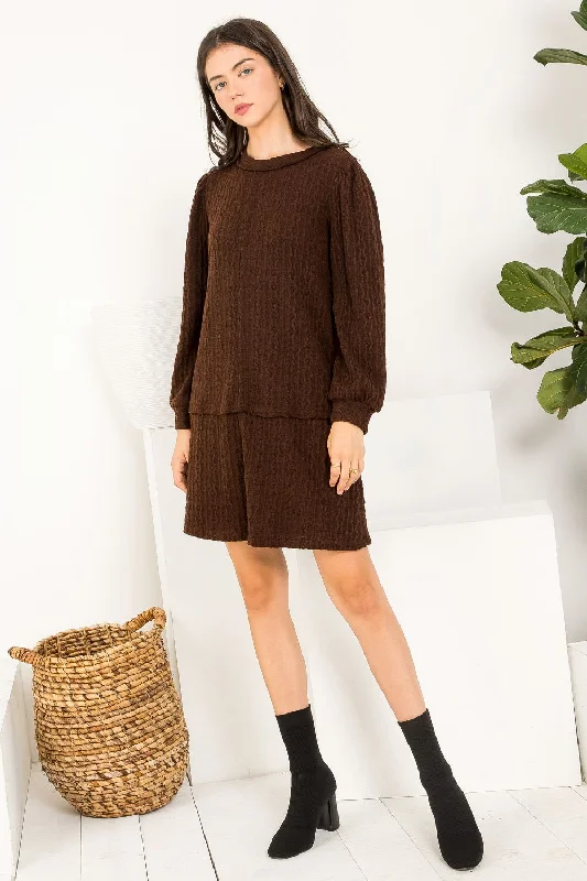 Fashionista Long Sleeves DressShort Long Sleeve Knit Dress