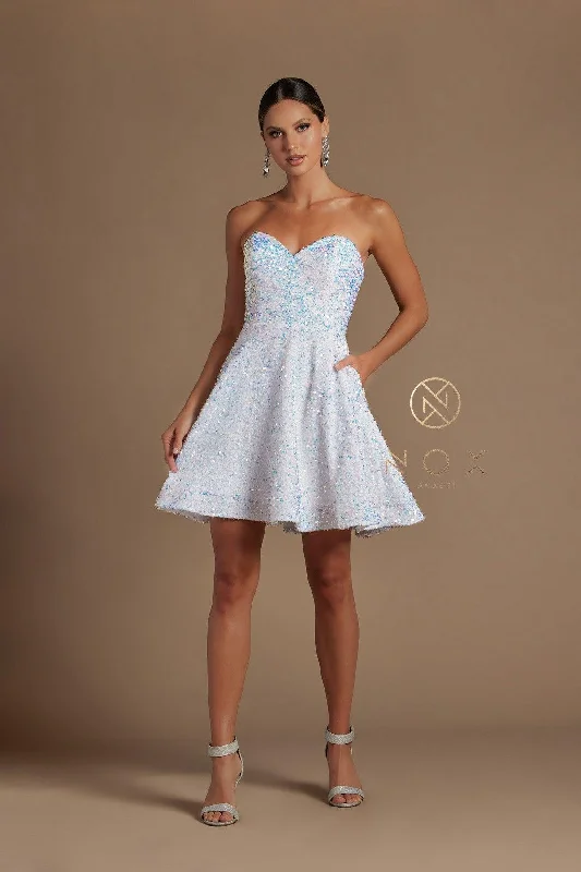 ruffle party dressesStrapless Sequins Short Homecoming Dress Sale