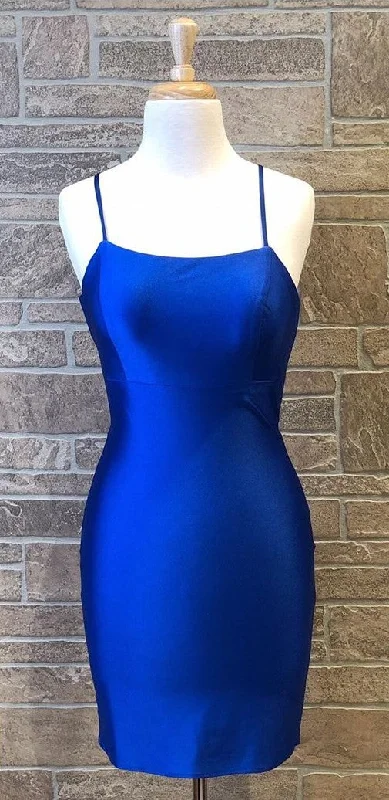 summer party dressesFitted Royal Blue Homecoming Dress